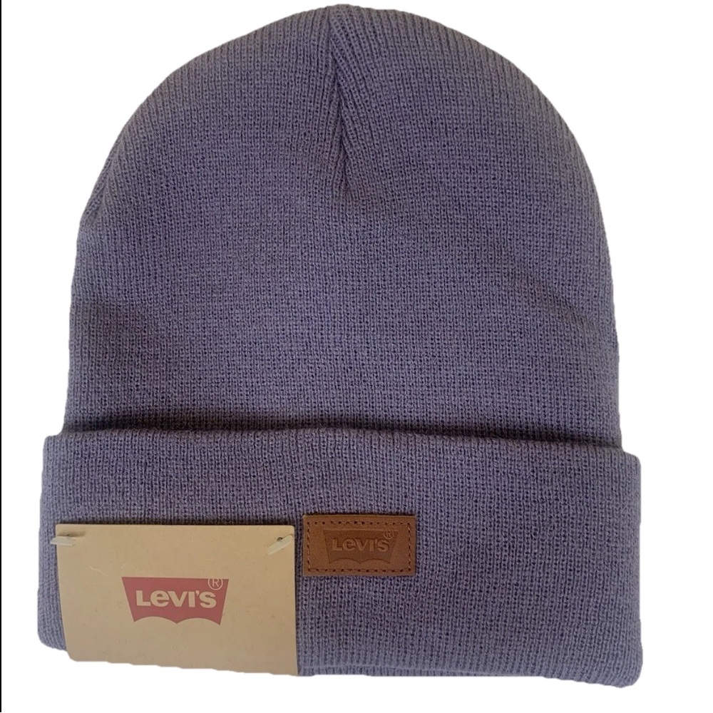 Levi's Knit Beanie Hat Cuffed
Gray/Purple Winter Cap One Size
Tags NEW